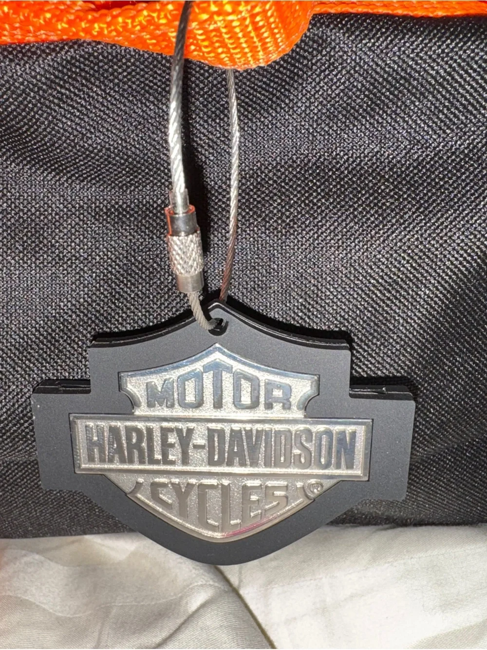 Harley-Davidson Black and Orange Duffel Bag